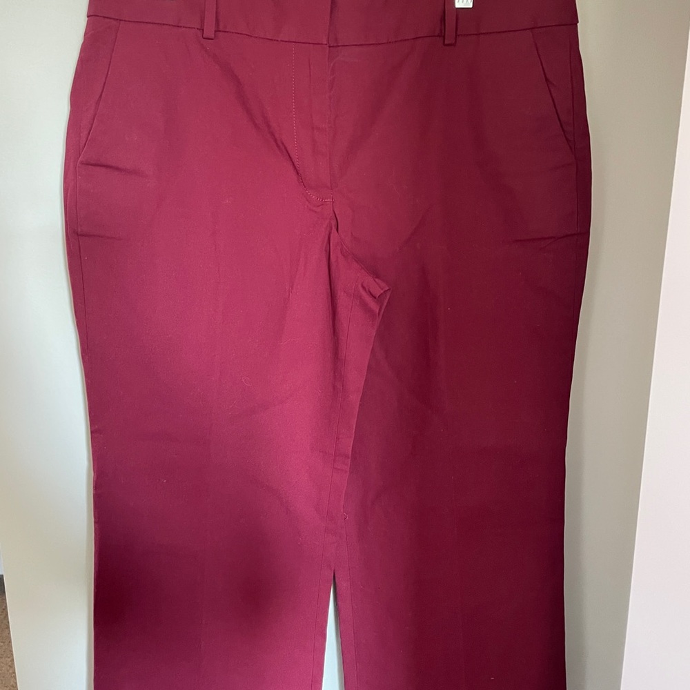 J. Crew Rich Burgundy Stretch Pants